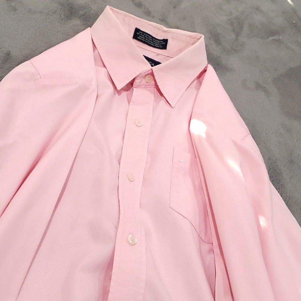 Pink Nautica dress shirt neck size 15.5